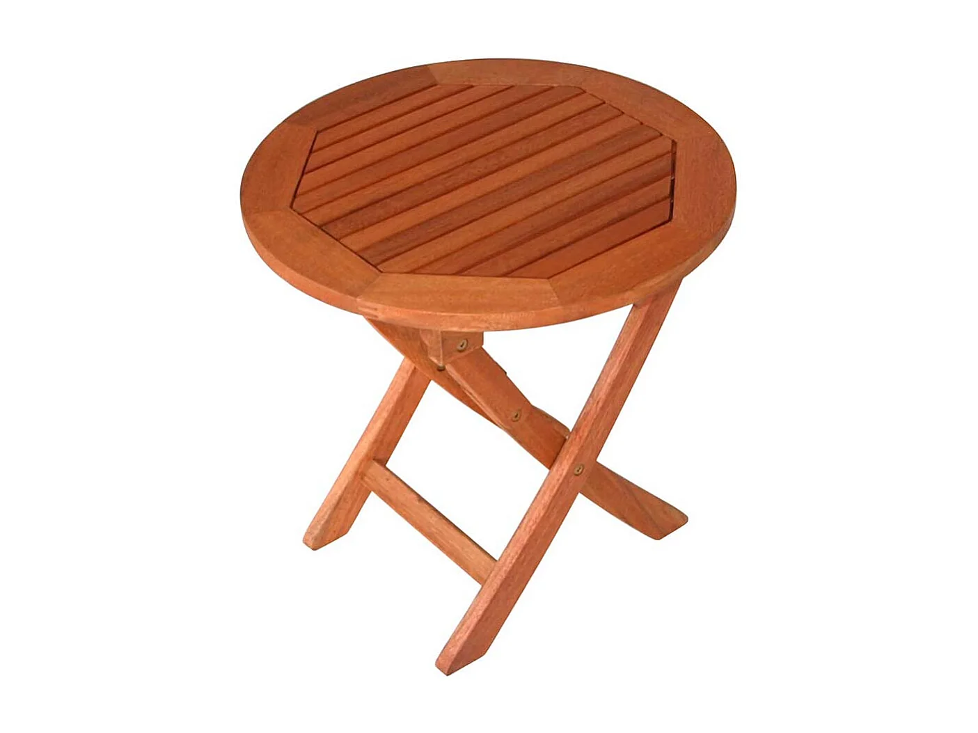 Runder Balkontisch aus Eukalyptusholz massiv klappbar