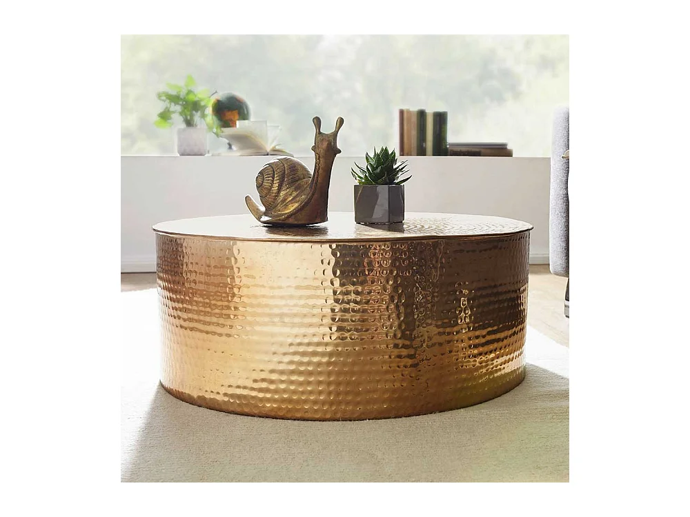 Rundtisch in Goldfarben Aluminium