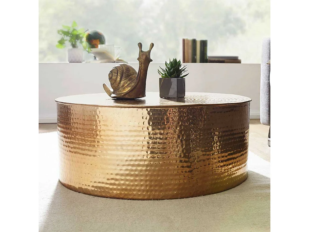 Rundtisch in Goldfarben Aluminium