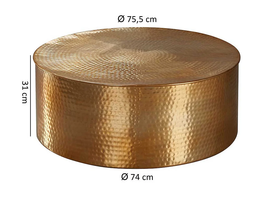 Rundtisch in Goldfarben Aluminium