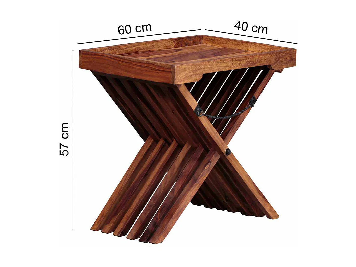 Sofatisch aus Sheesham Massivholz klappbar