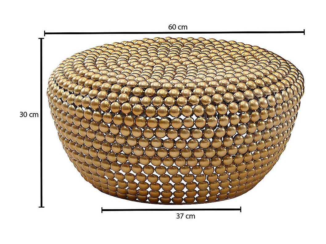 Goldener Wohnzimmertisch im orientalischen Stil handgearbeitet