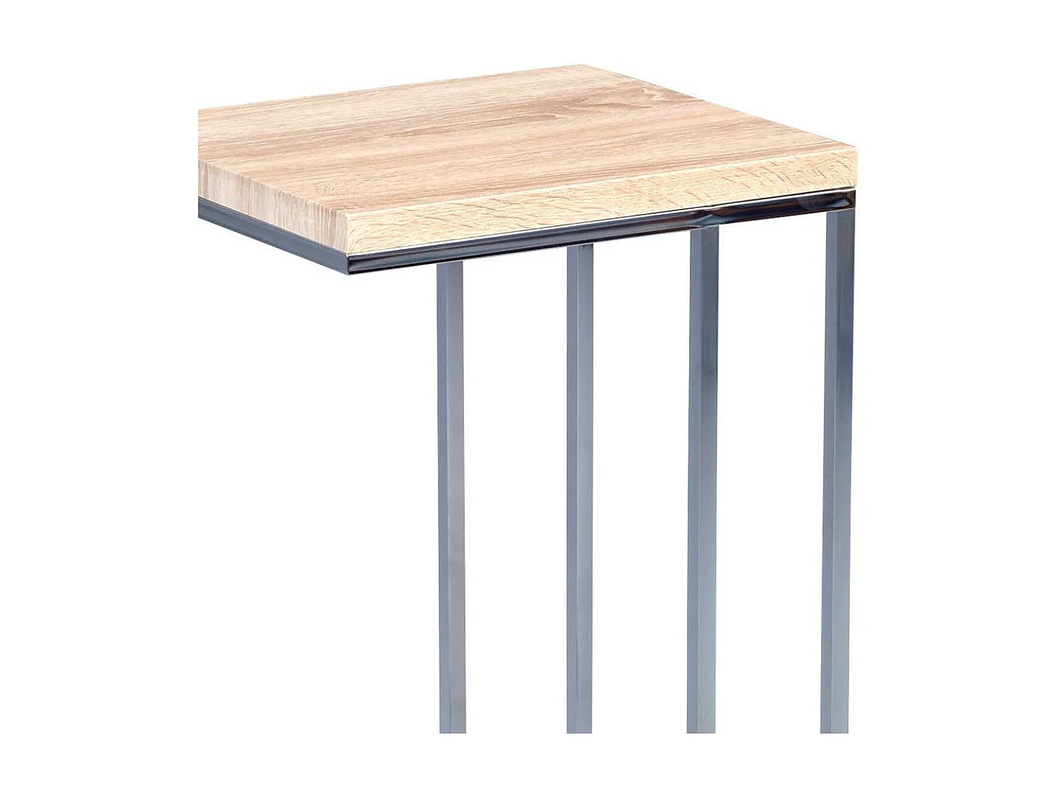 Telefontisch in Eiche Sonoma Metall verchromt