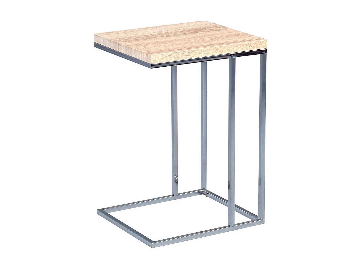 Telefontisch in Eiche Sonoma Metall verchromt