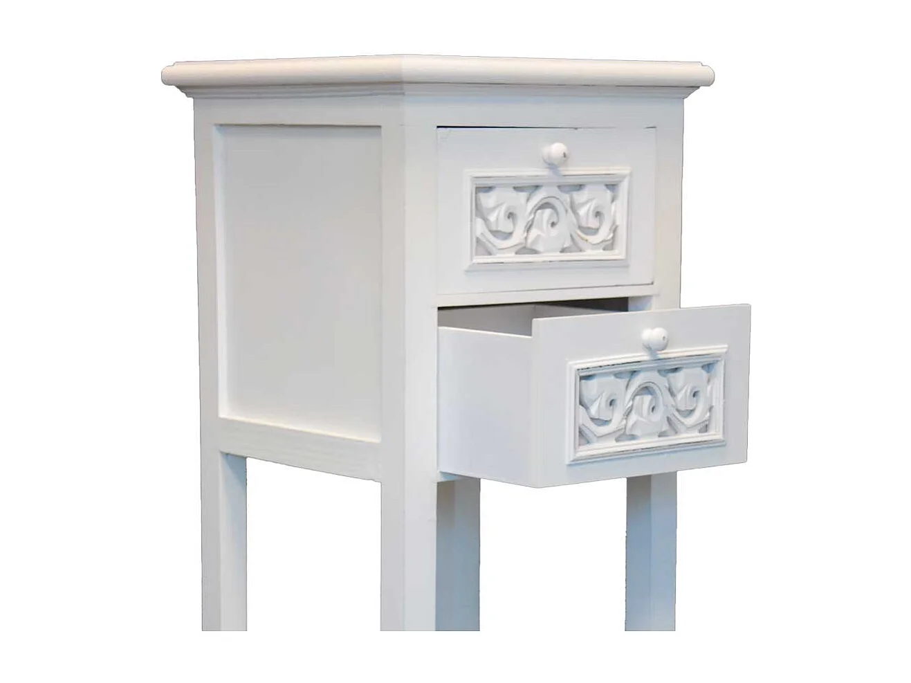 Telefonschrank in Weiß verziert Schubladen