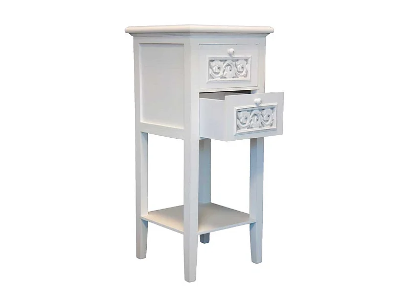 Telefonschrank in Weiß verziert Schubladen