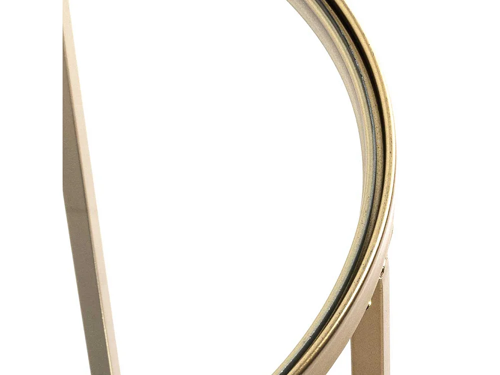 Wohnzimmer Tisch in Goldfarben runder Glas Tischplatte