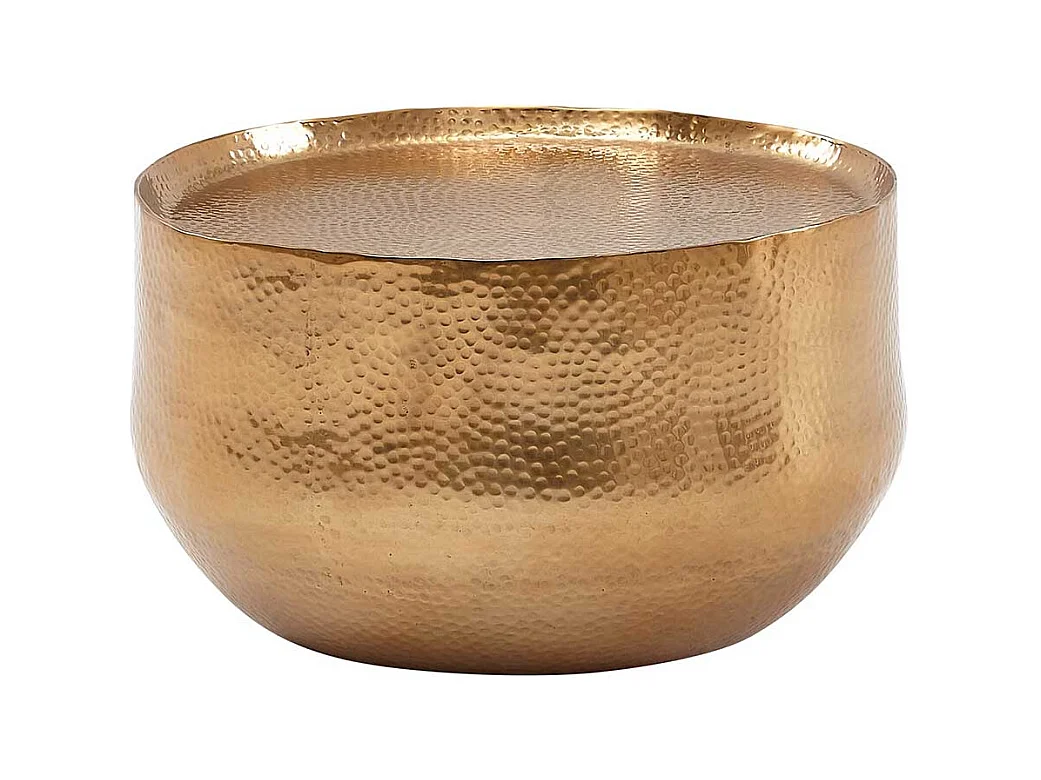 Salontisch Goldfarben aus Aluminium Hammerschlag Optik