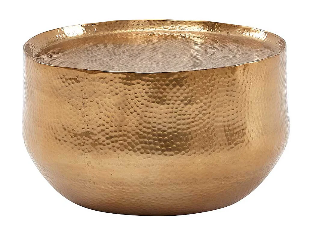 Salontisch Goldfarben aus Aluminium Hammerschlag Optik