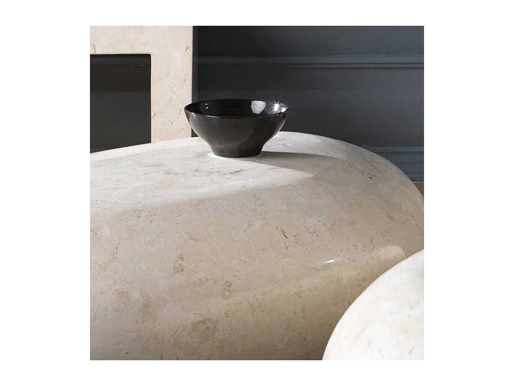 Steintisch für Wohnzimmer Creme Weiß