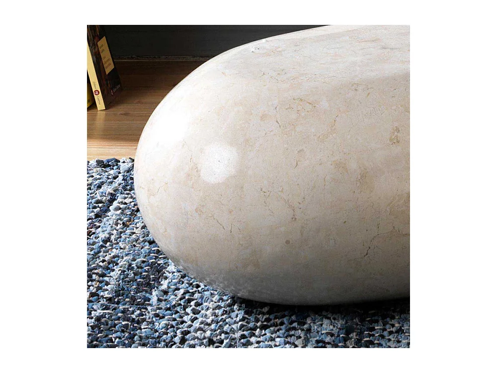 Steintisch für Wohnzimmer Creme Weiß