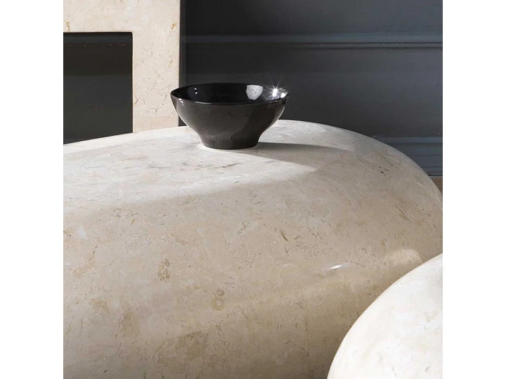 Steintisch für Wohnzimmer Creme Weiß