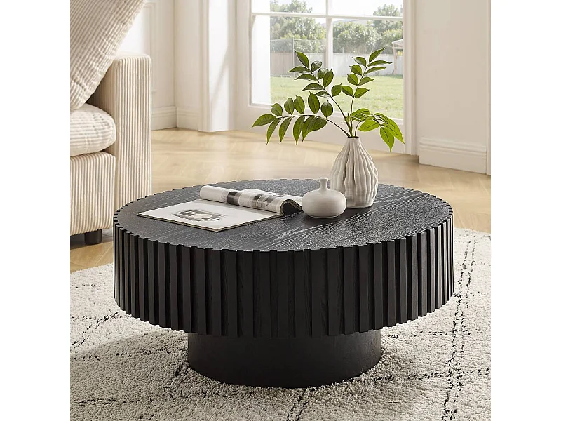 Salontisch Designercouchtisch in Schwarz 80 cm breit