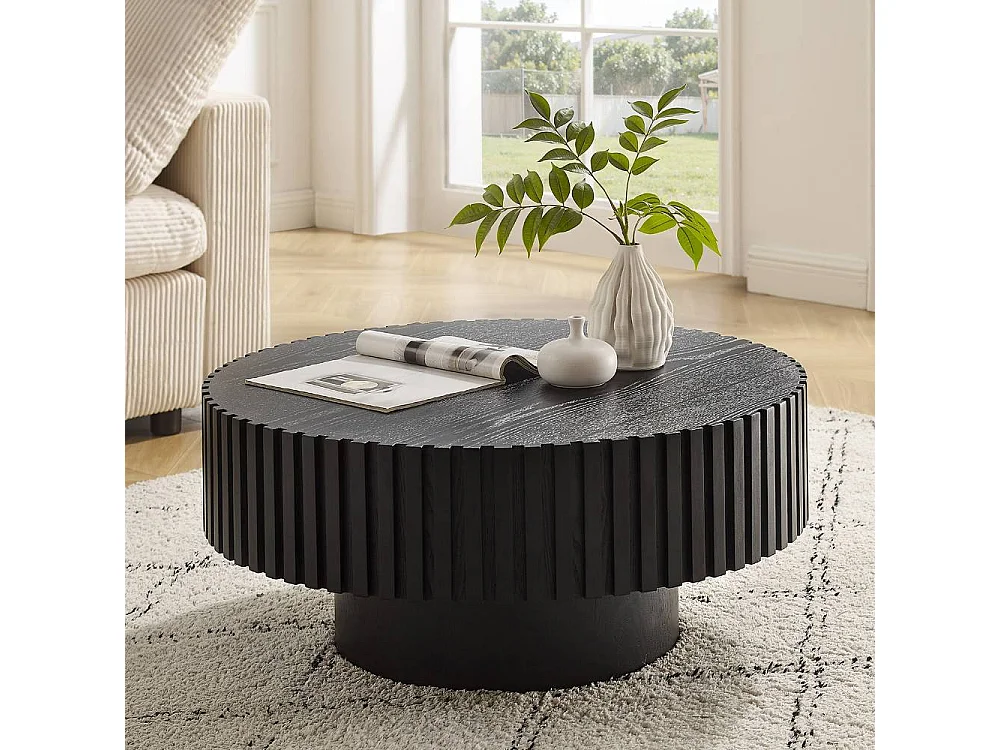 Salontisch Designercouchtisch in Schwarz 80 cm breit