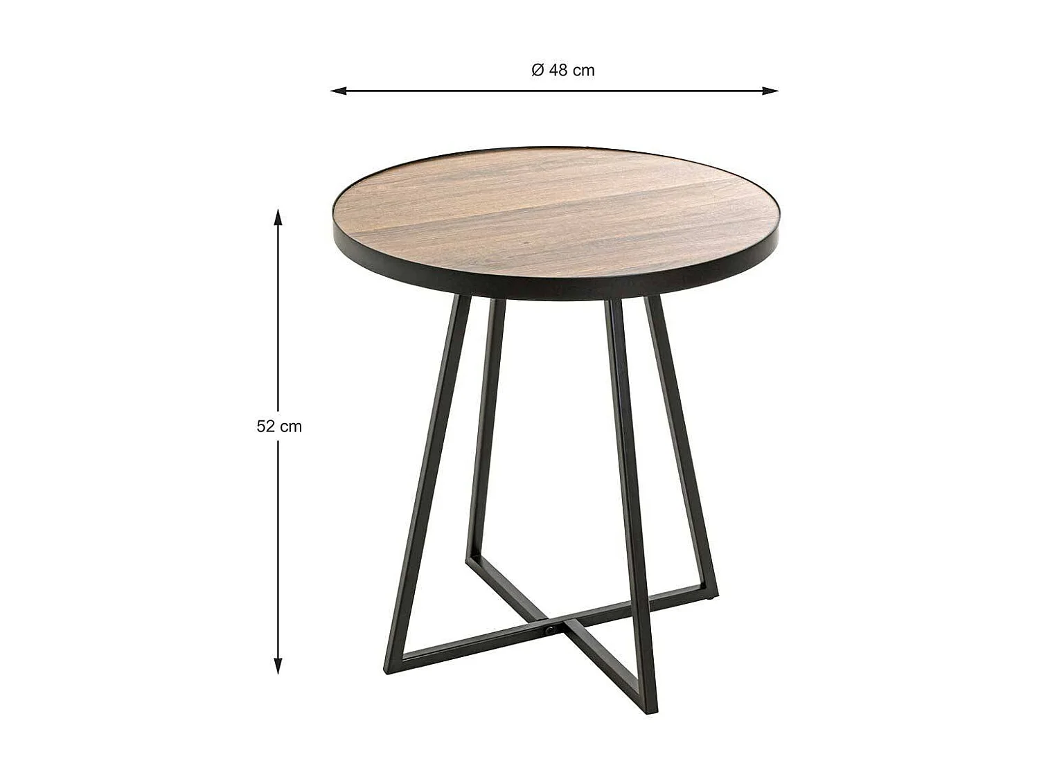 Kleiner Wohnzimmer Tisch mit runder Tischplatte Bügelgestell