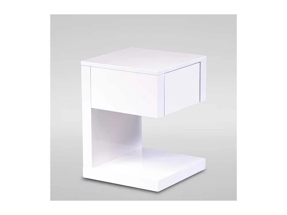 Telefonkonsole in Weiß Lack einer Schublade