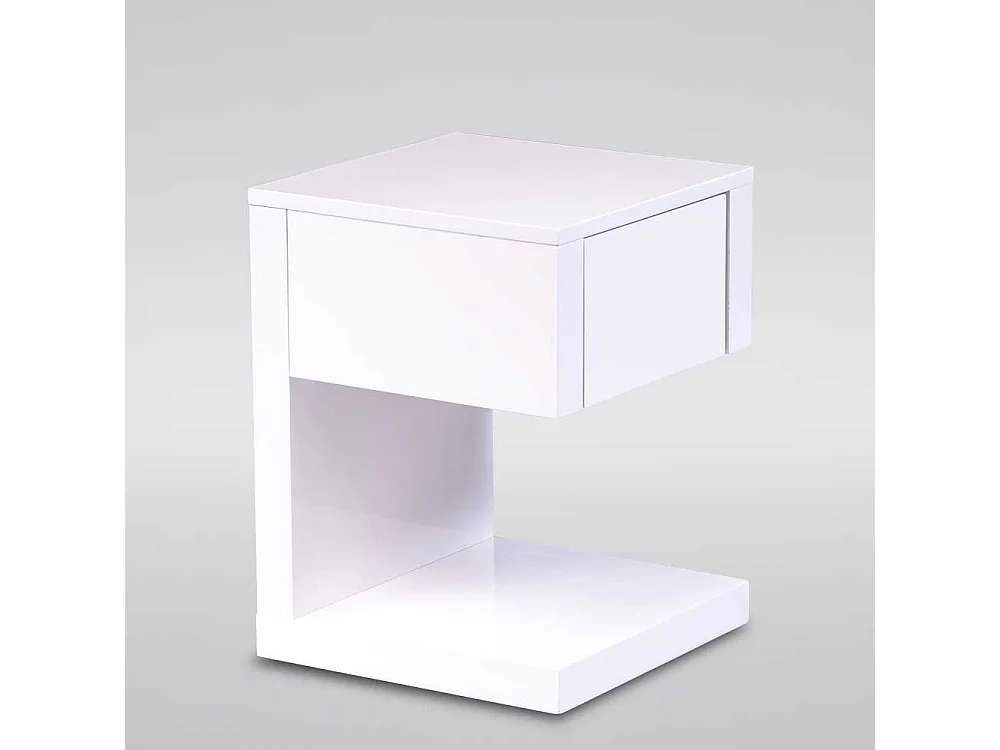 Telefonkonsole in Weiß Lack einer Schublade