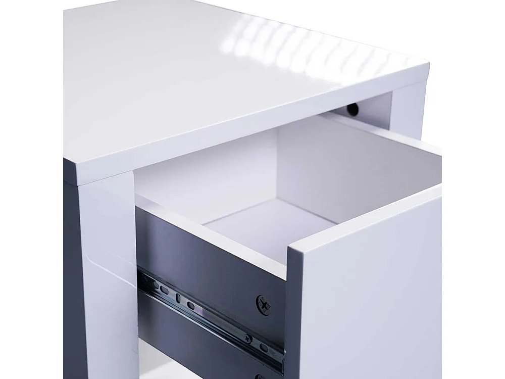 Telefonkonsole in Weiß Lack einer Schublade