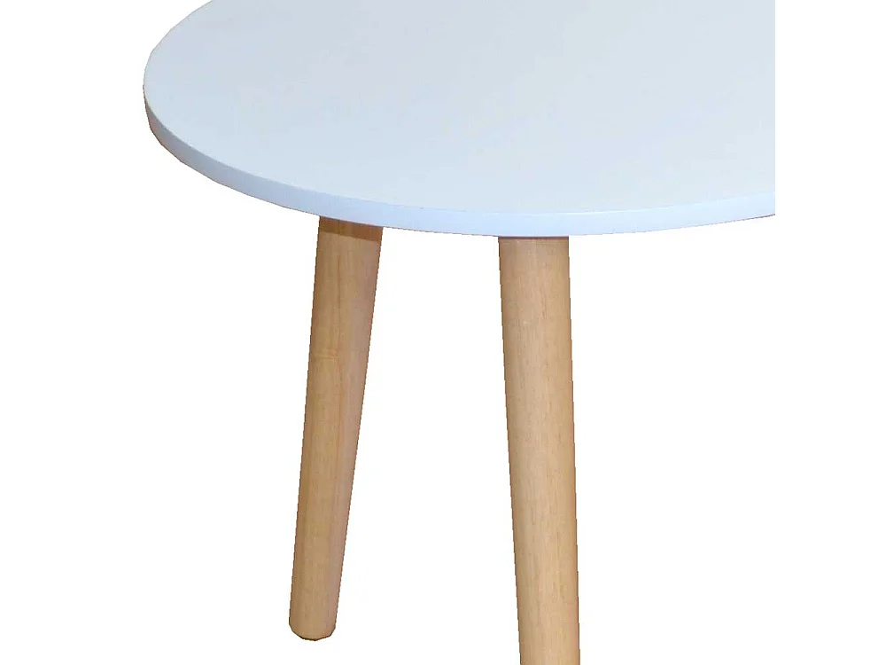 Runder Sofatisch in Weiß Holz skandinavischen Design