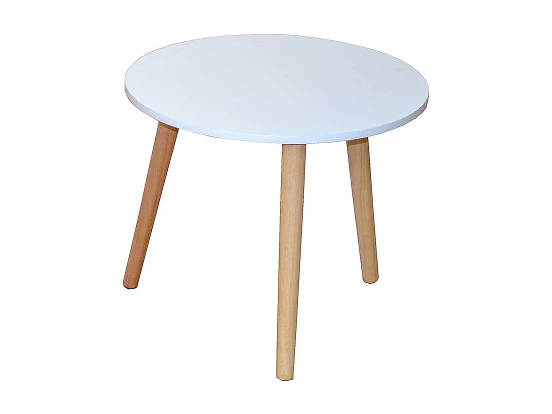 Runder Sofatisch in Weiß Holz skandinavischen Design