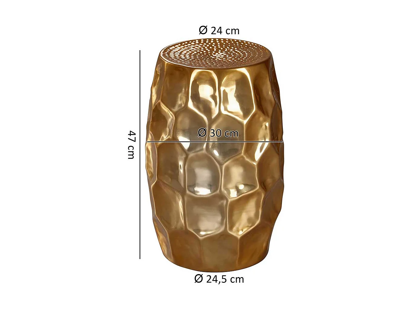 Sofa Anstelltisch aus Aluminium Goldfarben