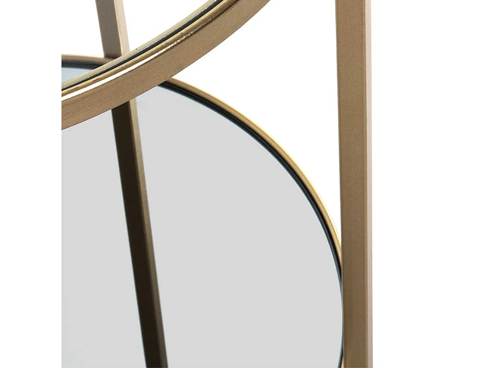 Wohnzimmer Tisch in Goldfarben runder Glas Tischplatte