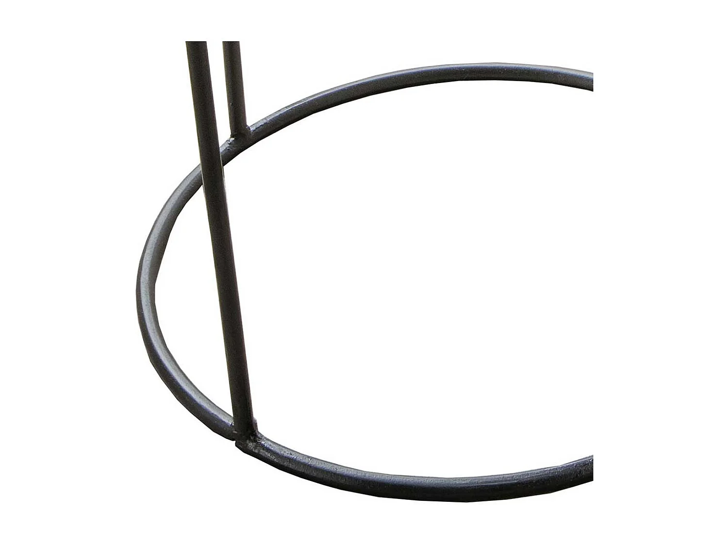 Runder Telefontisch aus Metall Schwarz und Zink