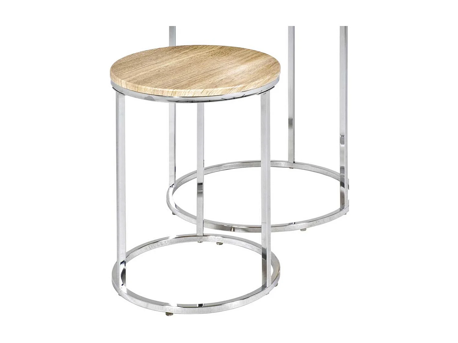 Runder Tisch in Eiche Dekor Stahl (zweiteilig)