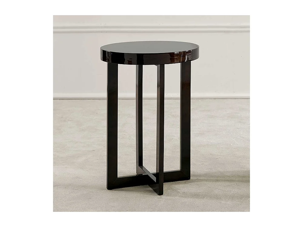 Klassischer Telefontisch in Dunkelbraun 70 cm hoch - 50 cm Durchmesser