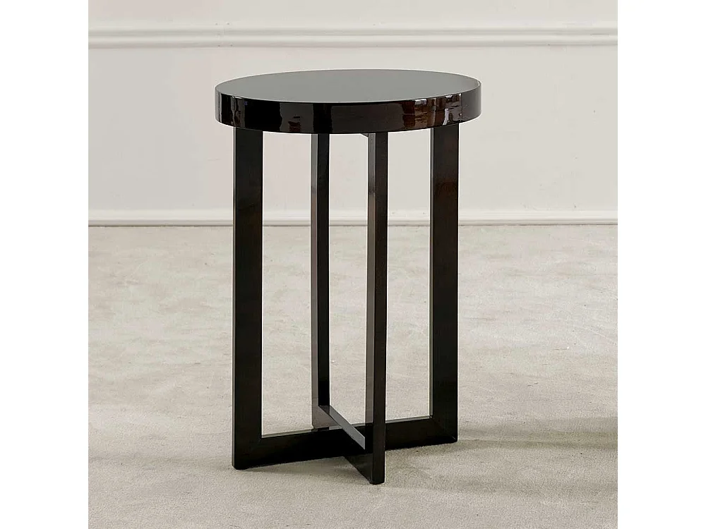 Klassischer Telefontisch in Dunkelbraun 70 cm hoch - 50 cm Durchmesser