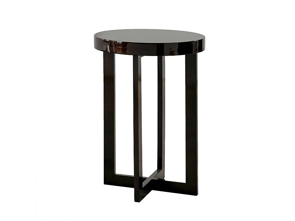 Klassischer Telefontisch in Dunkelbraun 70 cm hoch - 50 cm Durchmesser