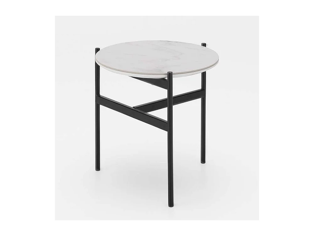 Wohnzimmertisch in Weiß, hell Grau und Schwarz Keramik beschichtet