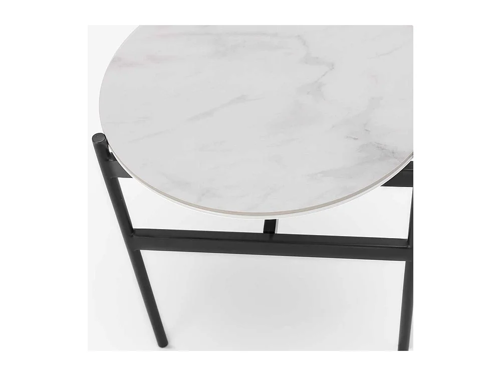 Wohnzimmertisch in Weiß, hell Grau und Schwarz Keramik beschichtet