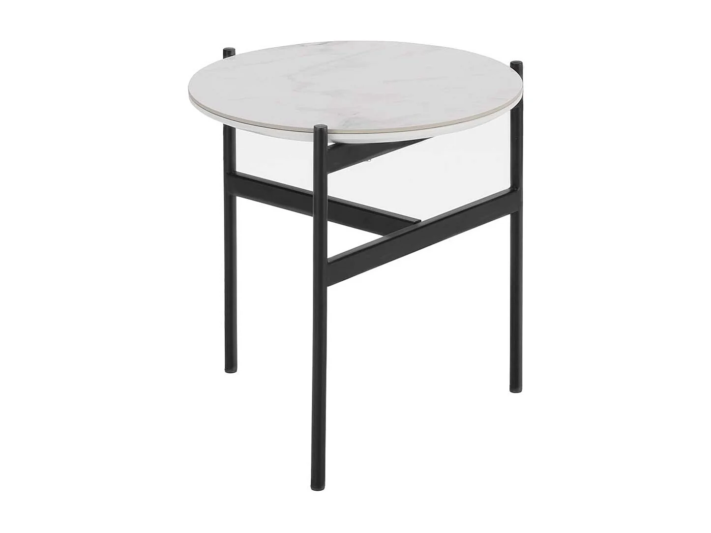 Wohnzimmertisch in Weiß, hell Grau und Schwarz Keramik beschichtet