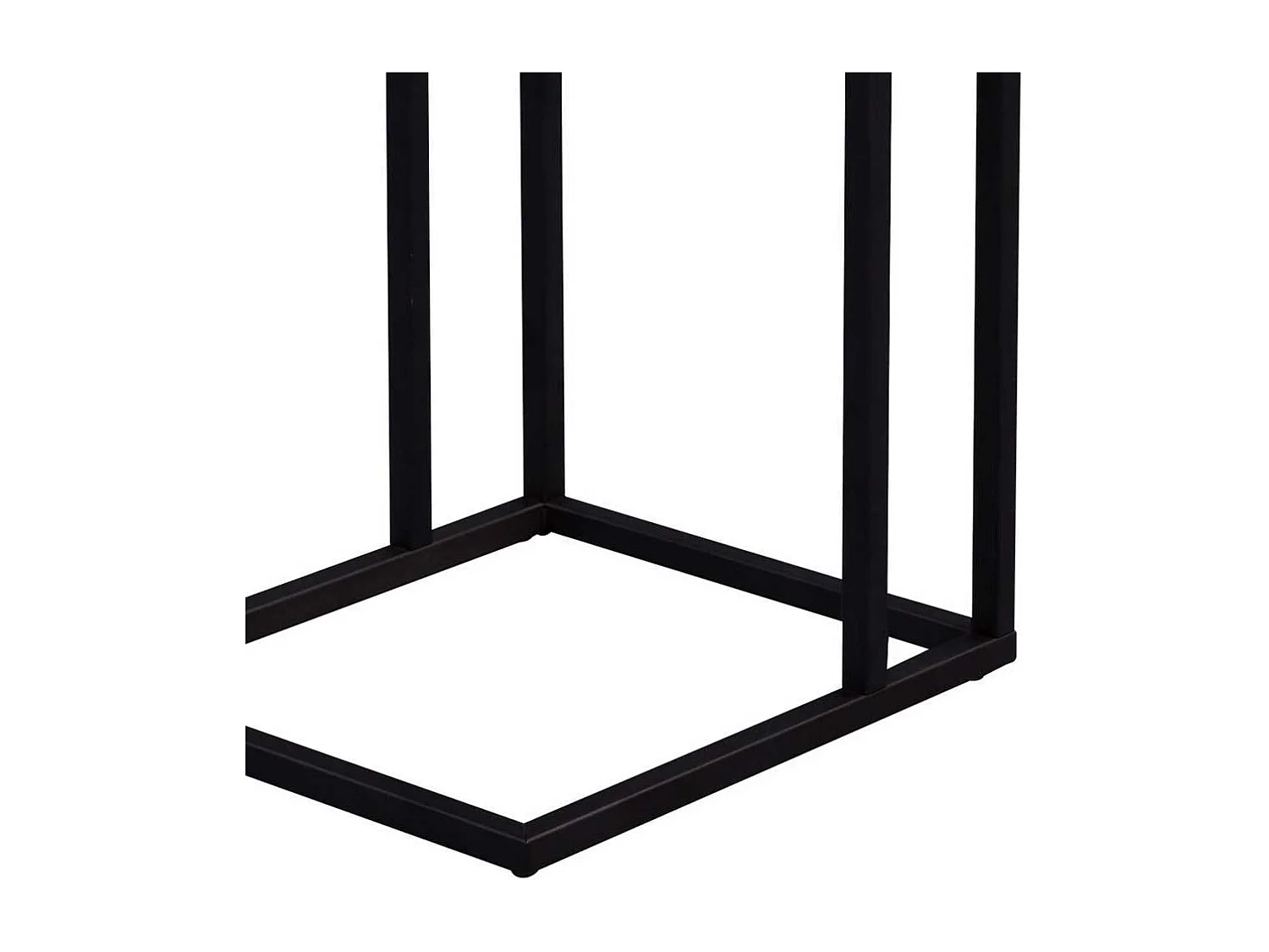 Telefontisch aus Wildeiche Massivholz Metall Schwarz