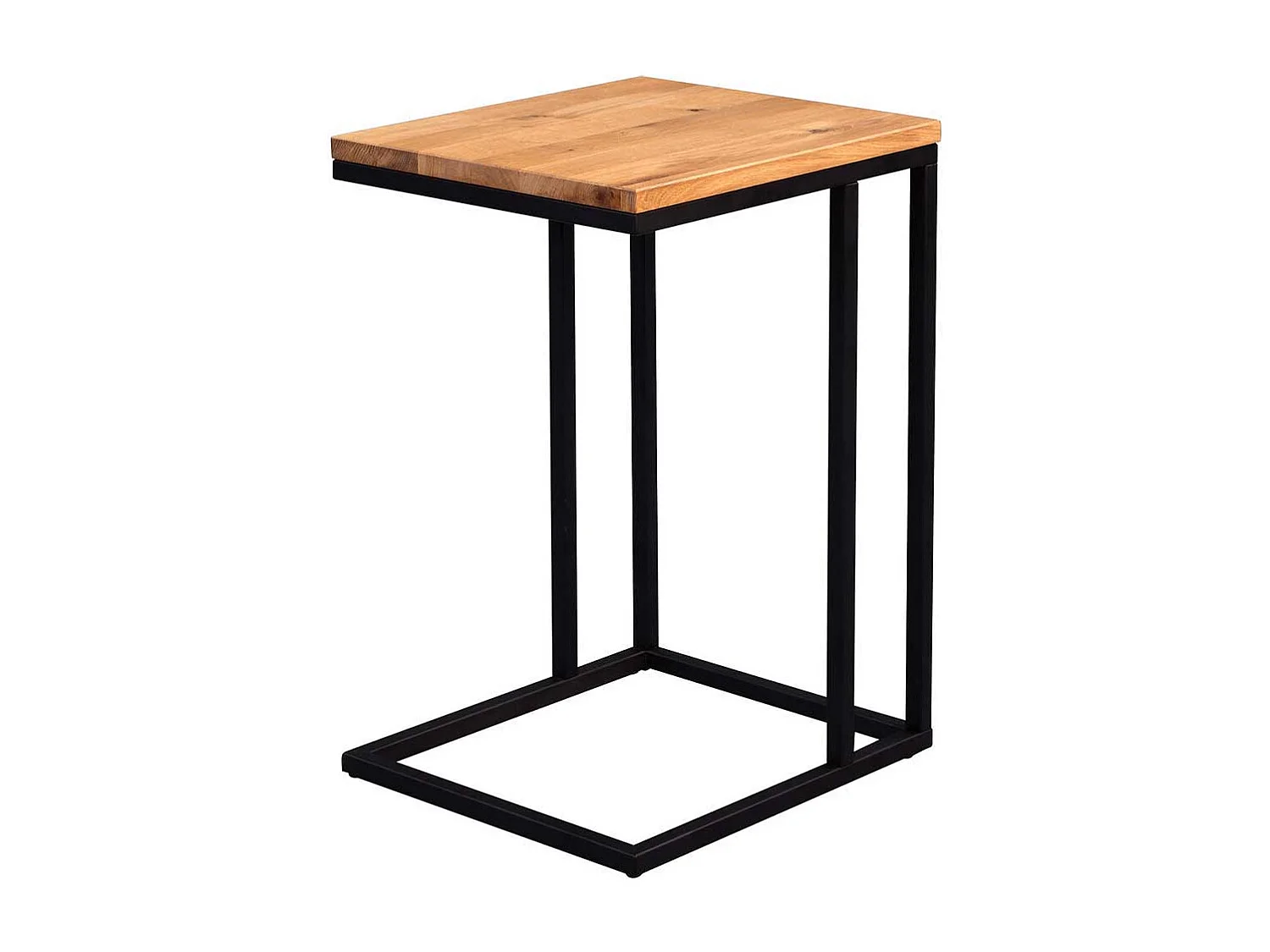 Telefontisch aus Wildeiche Massivholz Metall Schwarz