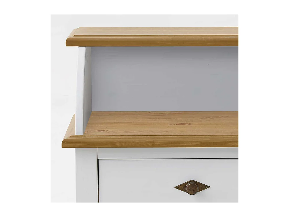 Telefontisch in Weiß Kiefer teilmassiv