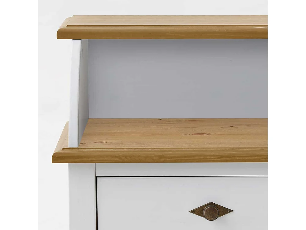 Telefontisch in Weiß Kiefer teilmassiv