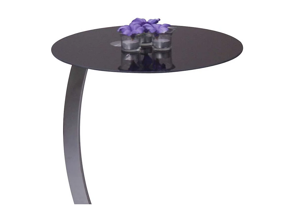 Glasplatten Tisch 52 cm hoch Schwarz und Chrom