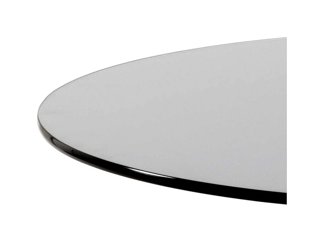 Runder Glastisch auf Metall Säulengestell modern