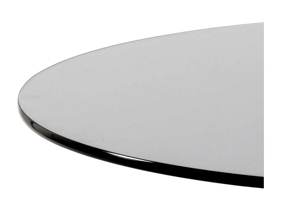 Runder Glastisch auf Metall Säulengestell modern