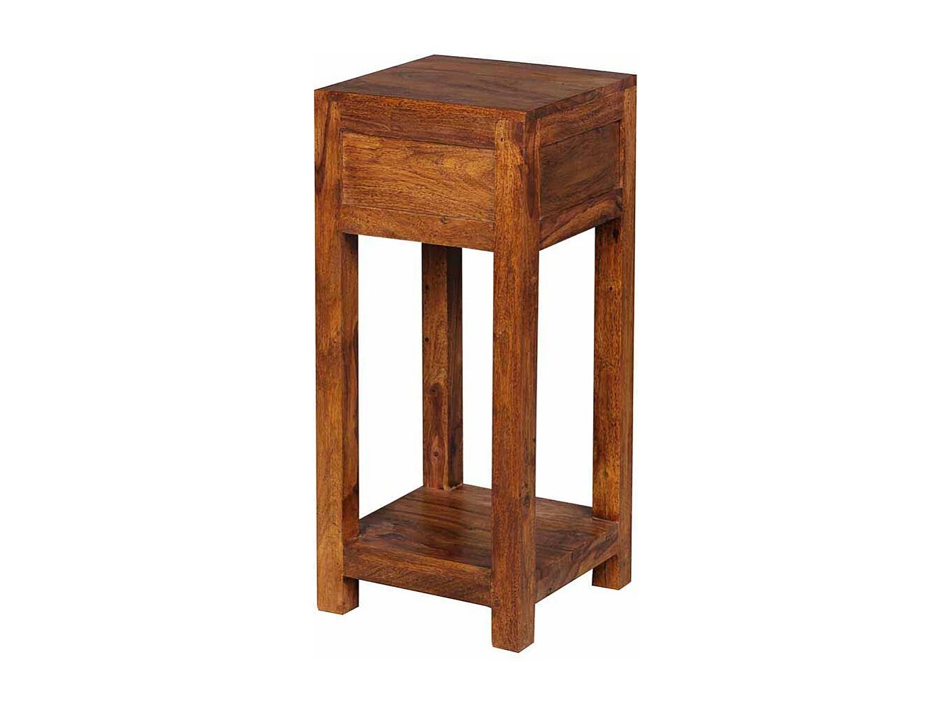 Pflanzensäule aus Sheesham Massivholz Schublade