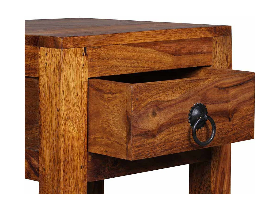 Pflanzensäule aus Sheesham Massivholz Schublade