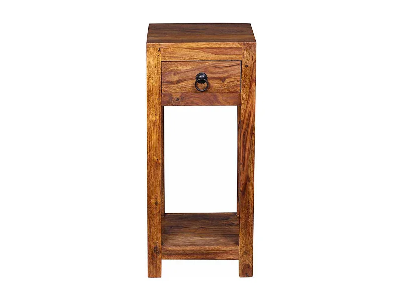 Pflanzensäule aus Sheesham Massivholz Schublade