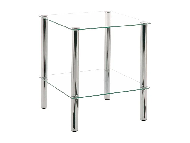 Glastisch mit Ablage Stahl