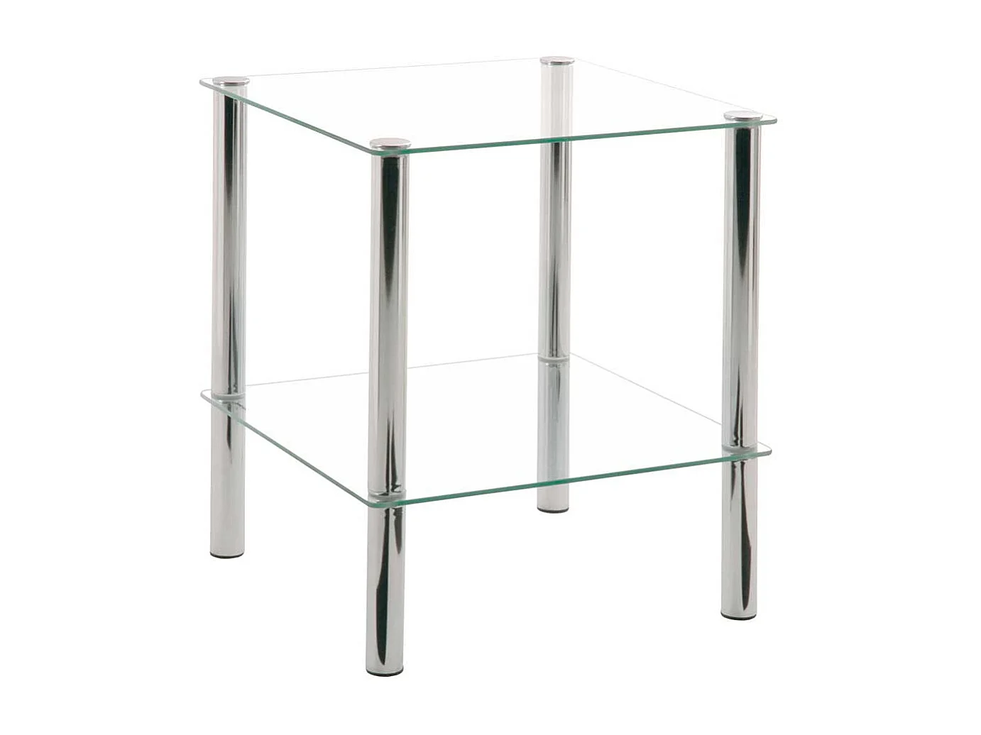 Glastisch mit Ablage Stahl