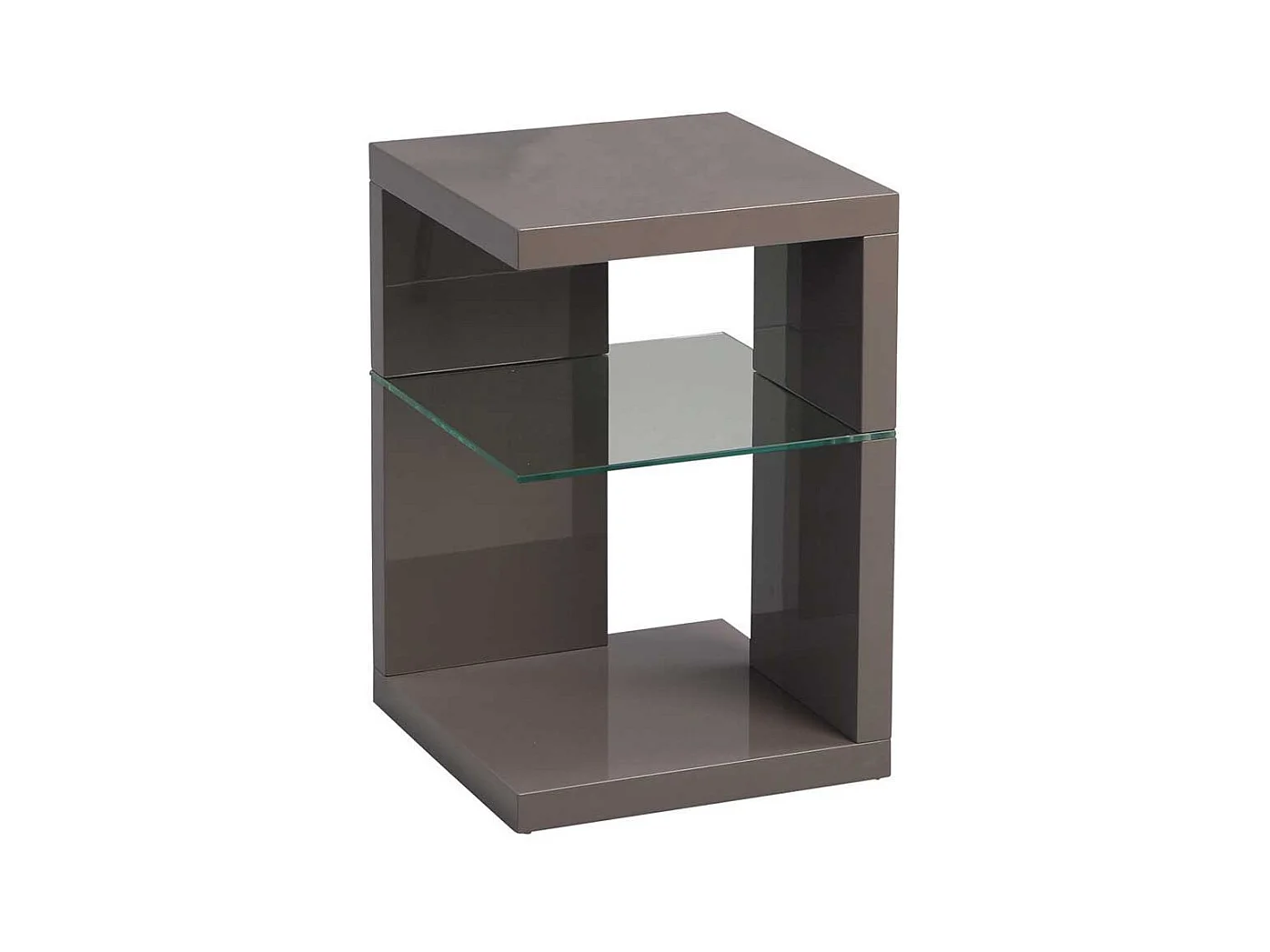 Telefontisch in Anthrazit Hochglanz Glasablage