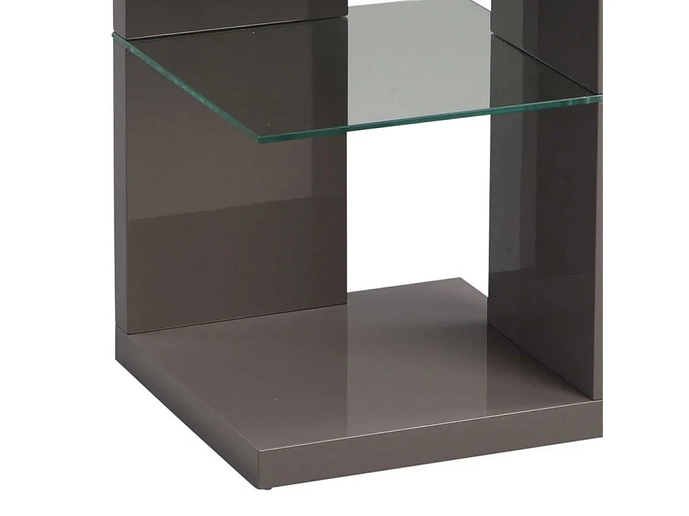 Telefontisch in Anthrazit Hochglanz Glasablage