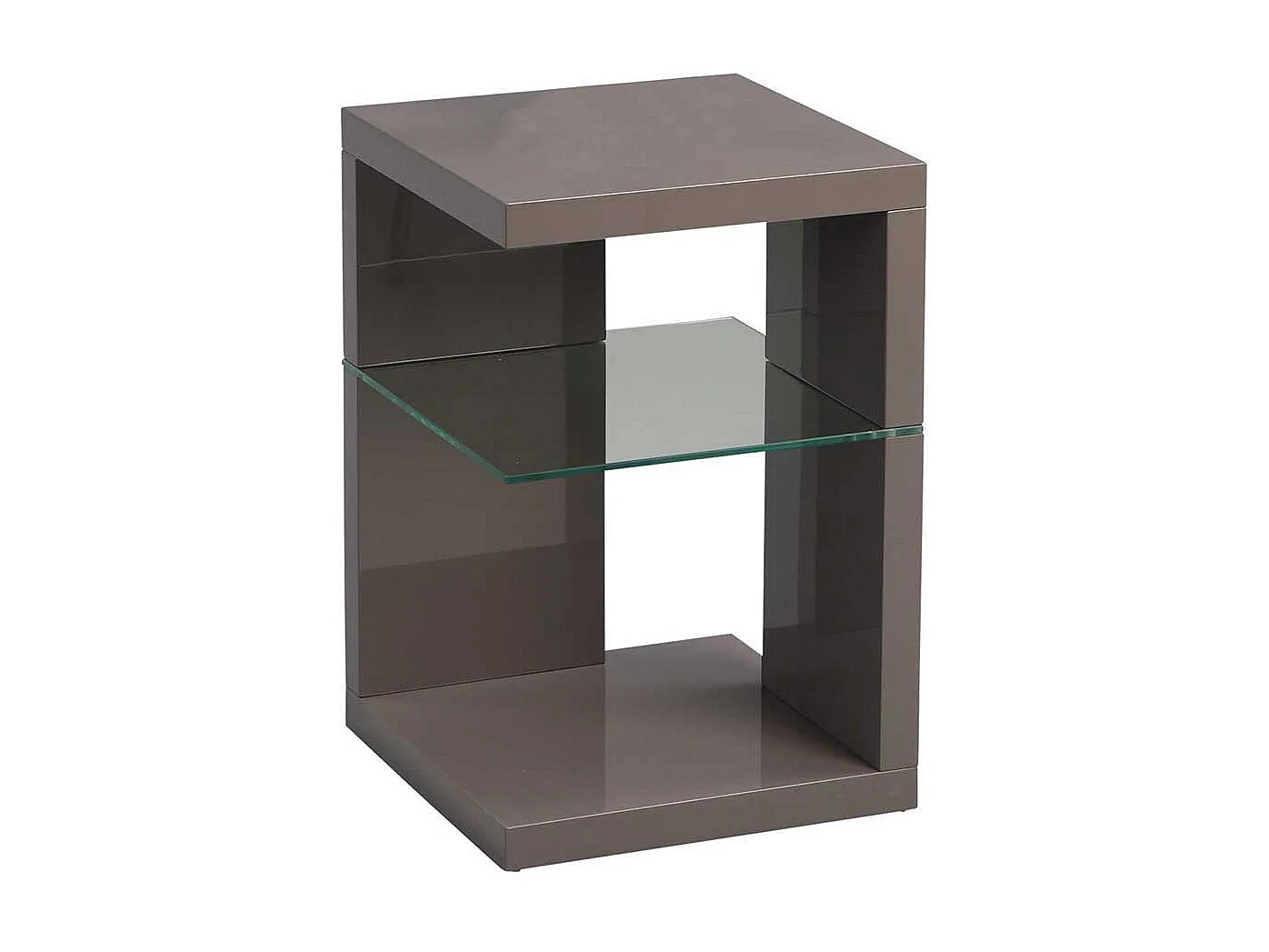 Telefontisch in Anthrazit Hochglanz Glasablage