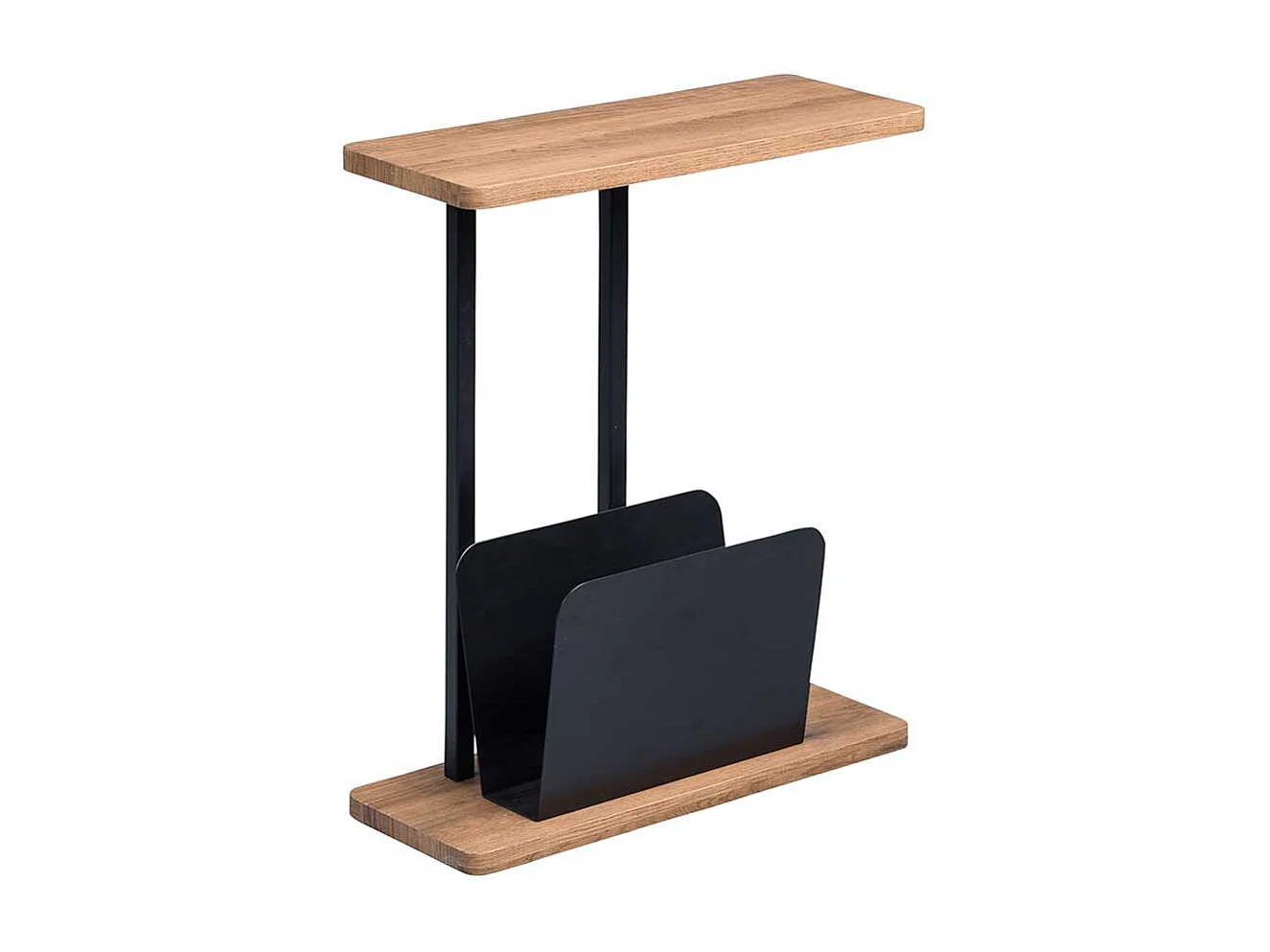 Telefontisch in Eichefarben und Schwarz 50 cm breit